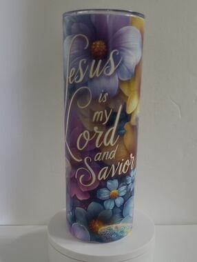 Jesus Is Lord And Savior 20.Oz Skinny Sublimation Tummble Flowers & Butterflies